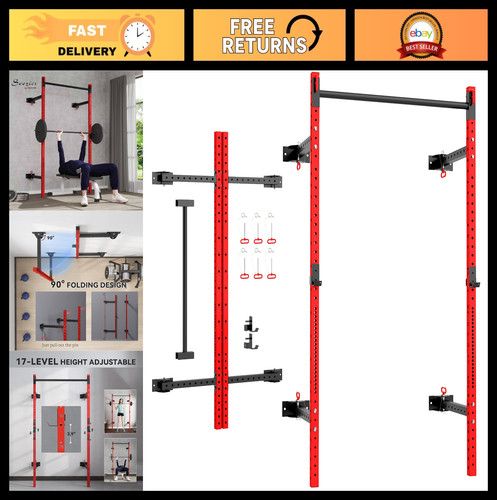Folding squat rack with - folding,