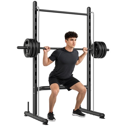 Homcom adjustable squat - adjustable, rack